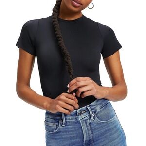Good American Sculpting Tee Bodysuit Size S Black Minimalist Streetwear Basics